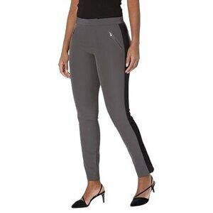 Rebecca Taylor Ava Techy Slim Tuxedo Stripe Zip Pockets Straight Pants Women's 0